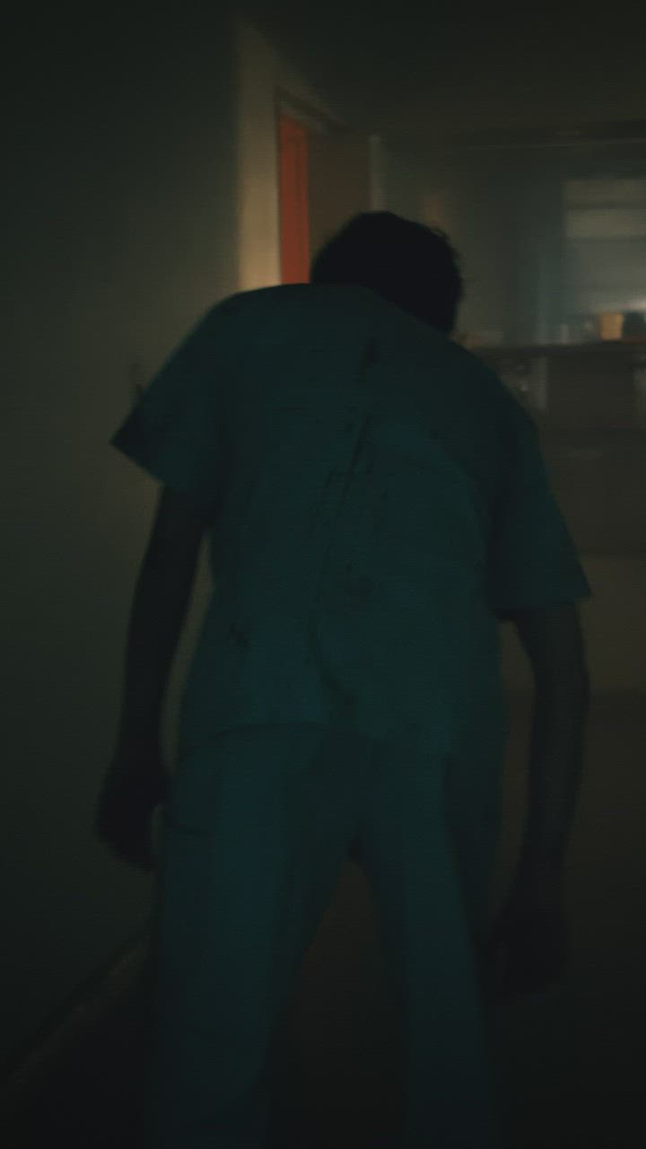 Zombie prowling the corridors of a hospital - Free Stock Video