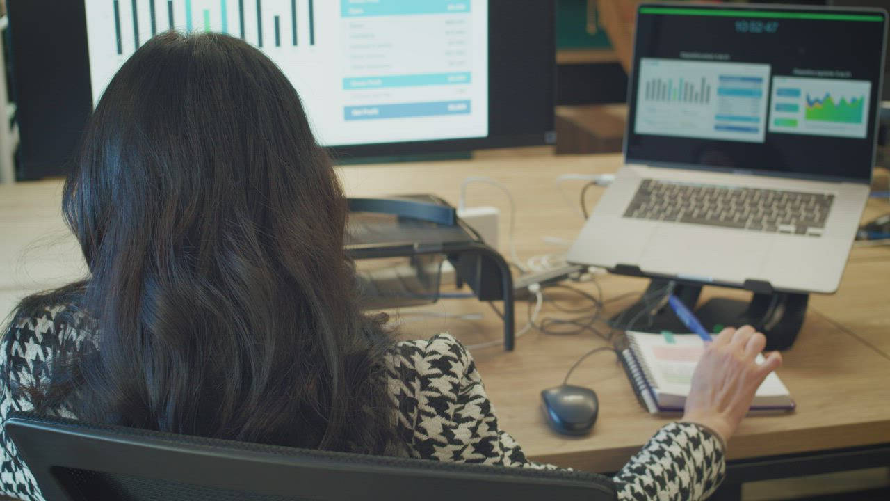 An analyst reviewing HR technology data
