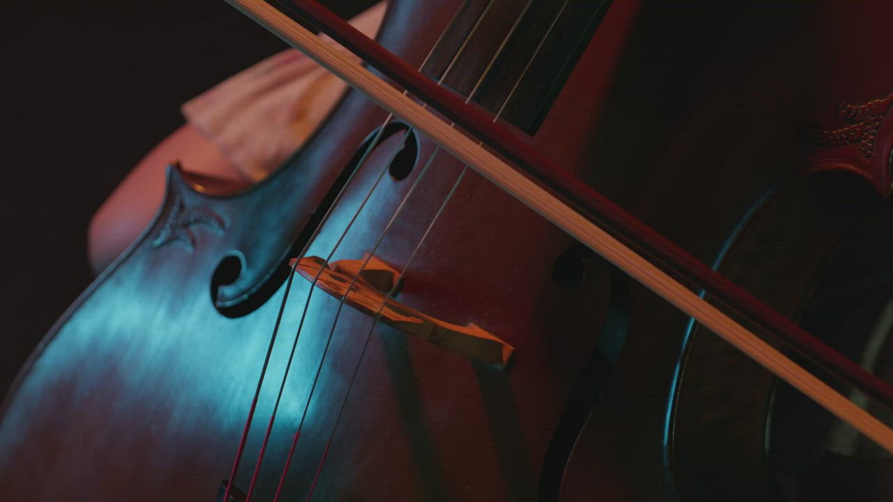Close view of a woman playing the cello - Free Stock Video