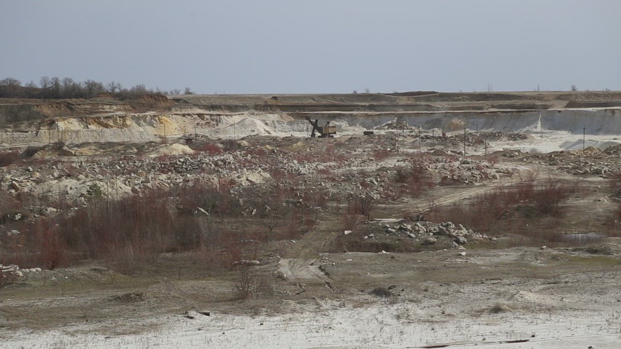 Lime rock quarry in the daytime - Free Stock Video