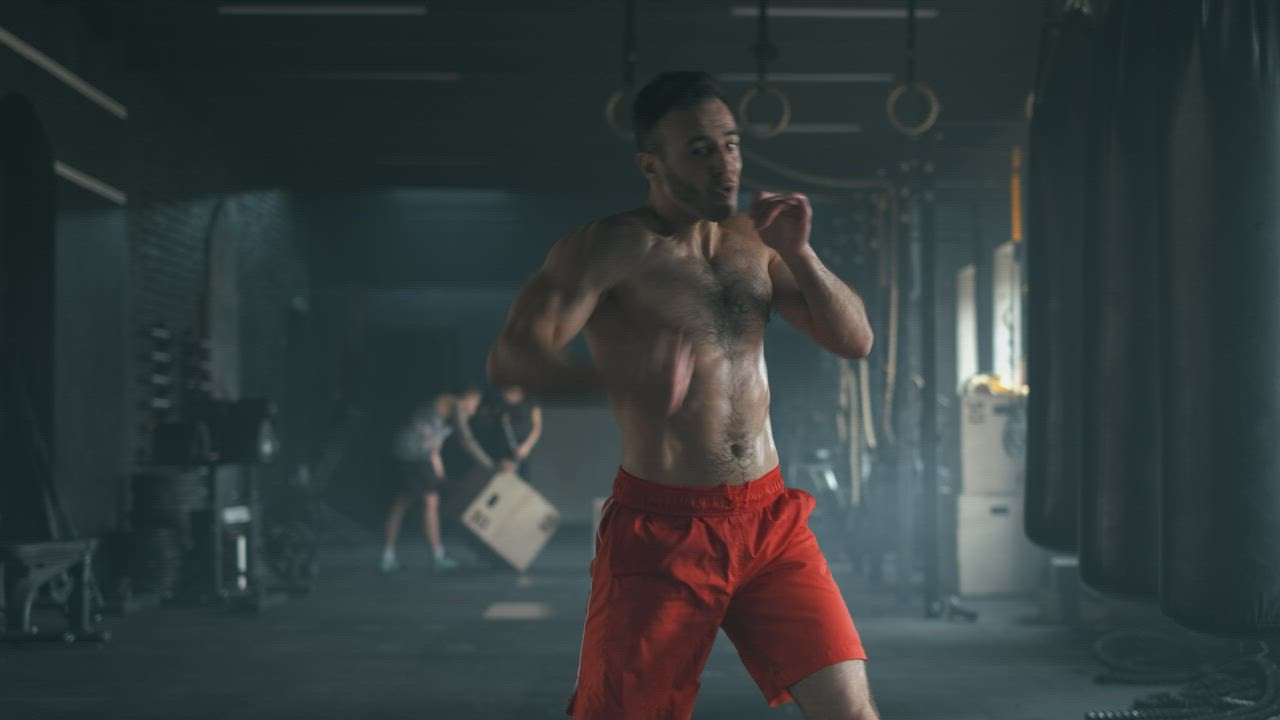 Professional box fighter training in the gym - Free Stock Video