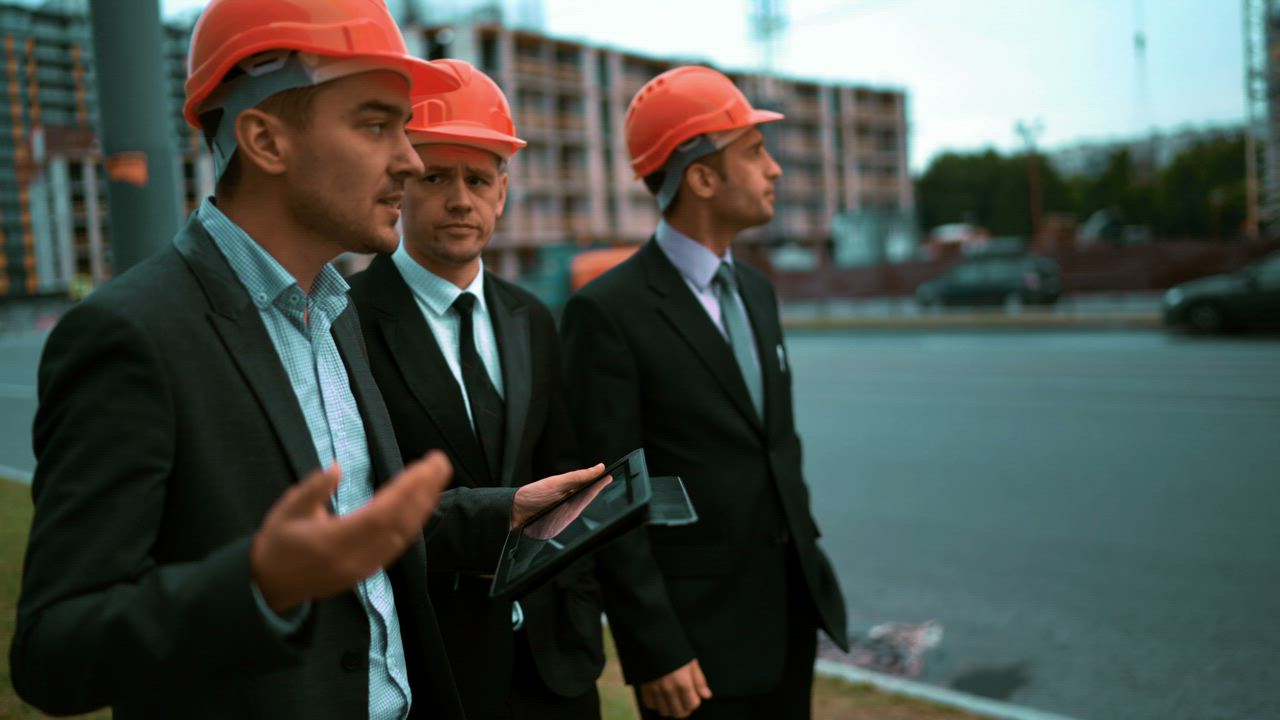 Architect talking to businessmen - Free Stock Video