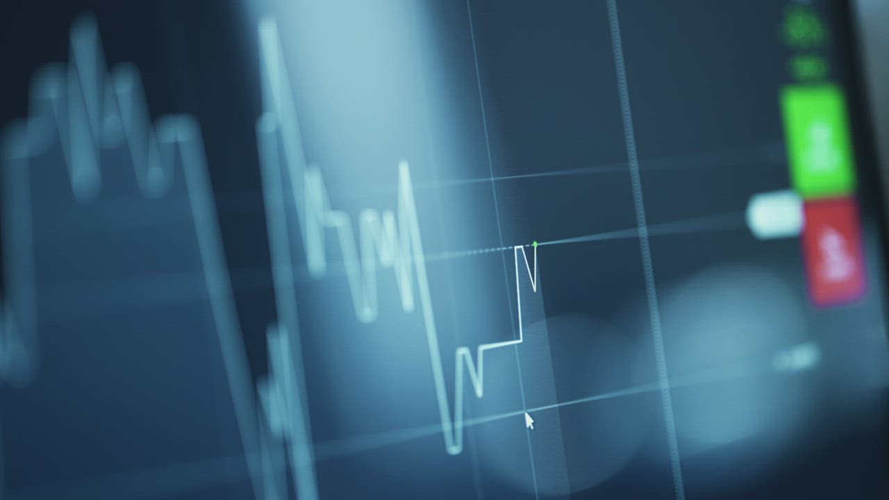 Close up of a stock market graphic