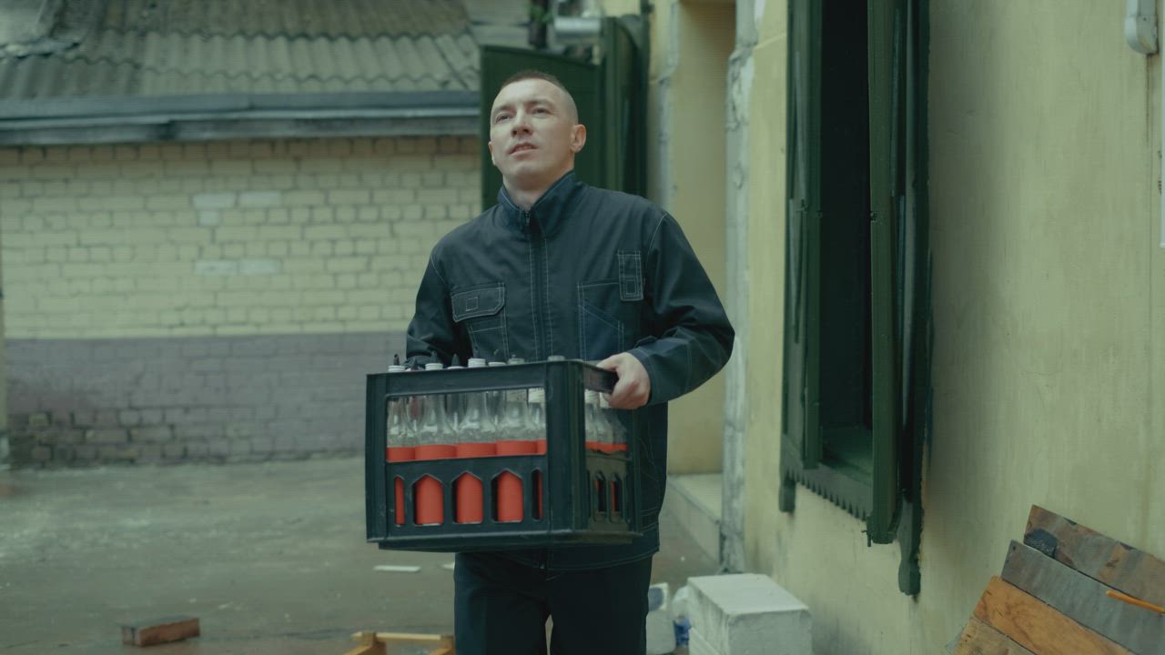 Loader man in uniform working hard - Free Stock Video