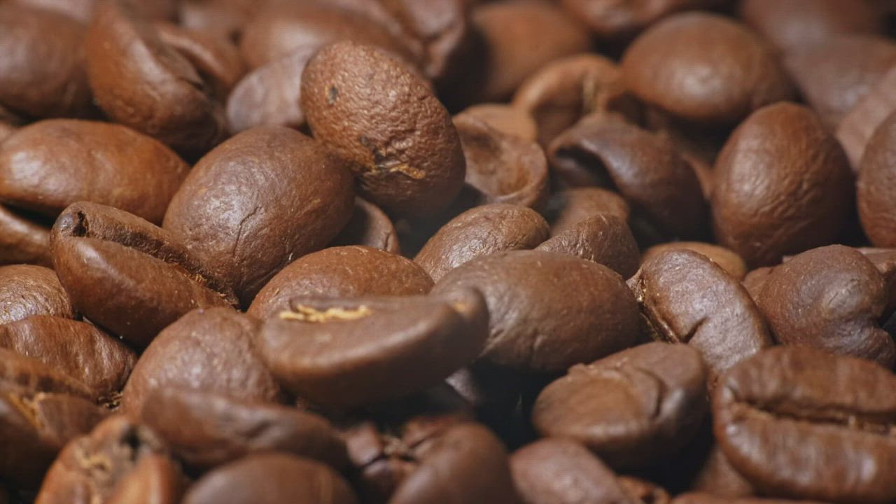 Organic and toasted coffee beans - Free Stock Video