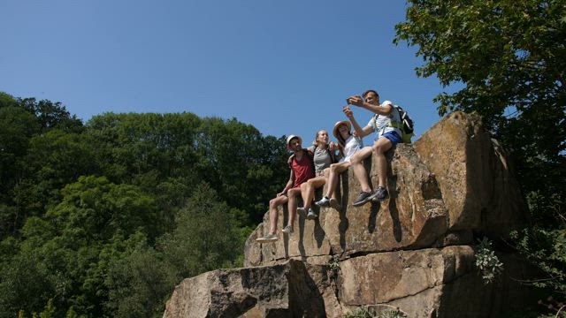Hikers posing for a photo.