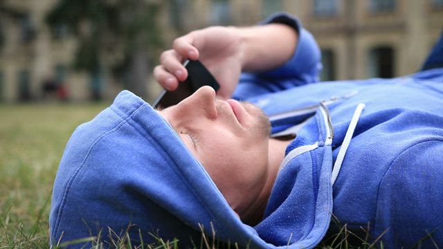 University student talking on the phone.