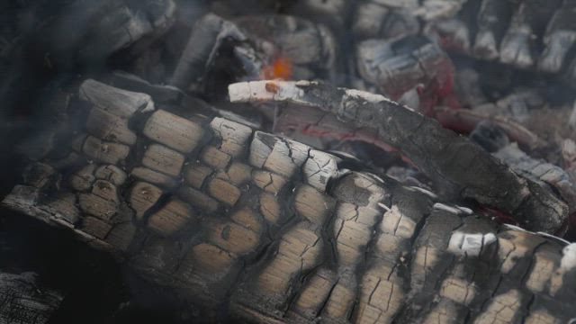 Wood burning in slow motion.