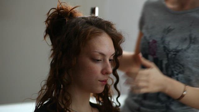 Woman at the beauty parlor .