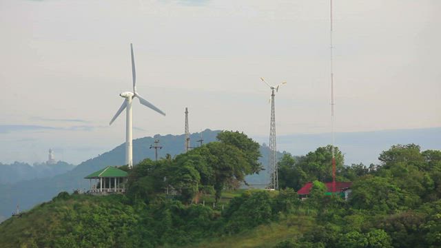 Electricity windmill in the top of the hill.